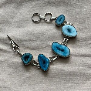 Blue Gemstone Silver Bracelet